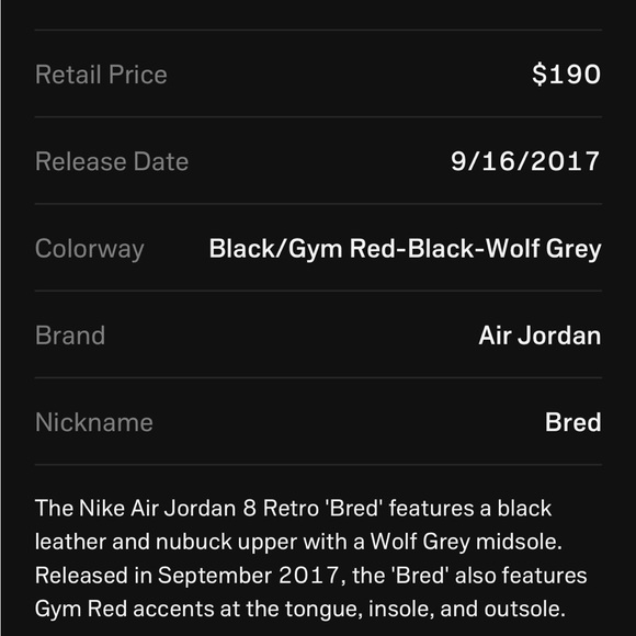 Air AJ Jordan Retro 8 "Bred-Black Cement" - Picture 9 of 11